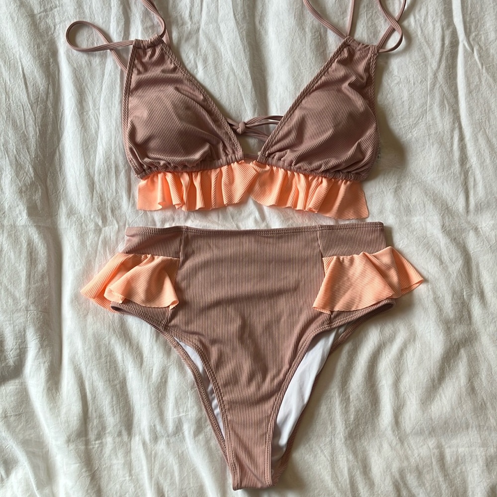 Sportlike Pink Ruffle Bikini